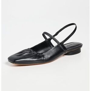 Vince Black Leather Slingback Flats